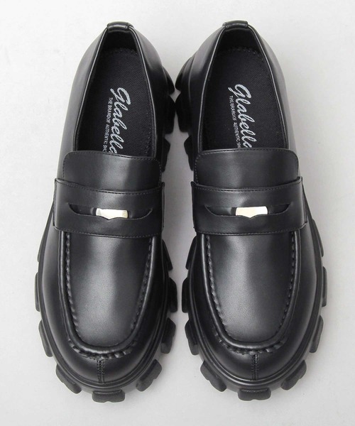 glabella(グラベラ)の「厚底 軽量 トラックソール コインローファー(スムース・クロコ)(ローファー・メンズ・ブラック/ブラック系その他・S/M/L)」の6枚目の写真