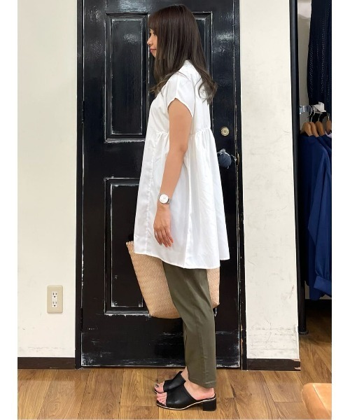 HONEYSUCKLE ROSE（ハニーサックルローズ）の「【HONEYSUCKLE ROSE】デザインフレアブラウス（シャツ/ブラウス・レディース・ネイビー/ホワイト/グリーン・M/L）」の5枚目の写真