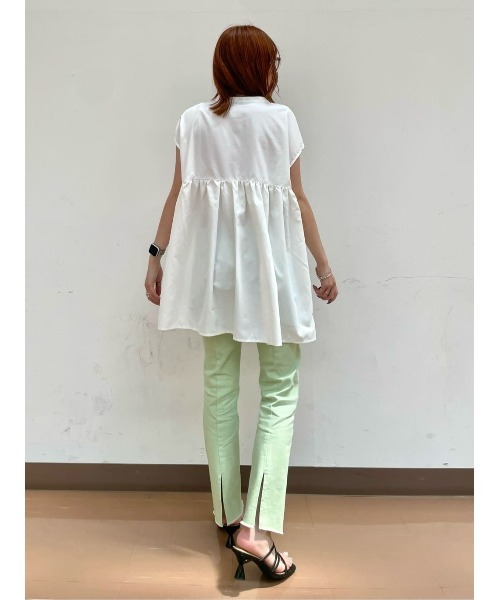 HONEYSUCKLE ROSE（ハニーサックルローズ）の「【HONEYSUCKLE ROSE】デザインフレアブラウス（シャツ/ブラウス・レディース・ネイビー/ホワイト/グリーン・M/L）」の11枚目の写真