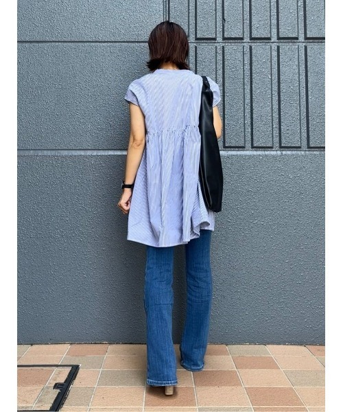 HONEYSUCKLE ROSE（ハニーサックルローズ）の「【HONEYSUCKLE ROSE】デザインフレアブラウス（シャツ/ブラウス・レディース・ネイビー/ホワイト/グリーン・M/L）」の20枚目の写真