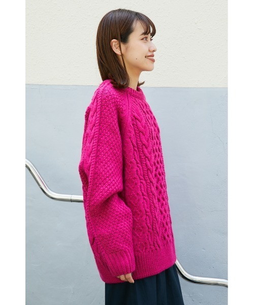 RODEO CROWNS WIDE BOWL（ロデオクラウンズワイドボウル）の「GOOD OLD フィッシャーマンニットトップス（ニット/セーター・レディース・アイボリー/スモークピンク/イエロー/ネイビー・FREE）」の19枚目の写真