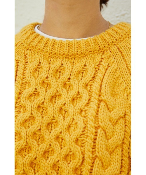 RODEO CROWNS WIDE BOWL（ロデオクラウンズワイドボウル）の「GOOD OLD フィッシャーマンニットトップス（ニット/セーター・レディース・アイボリー/スモークピンク/イエロー/ネイビー・FREE）」の8枚目の写真