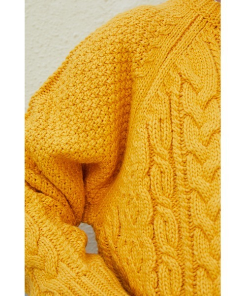 RODEO CROWNS WIDE BOWL（ロデオクラウンズワイドボウル）の「GOOD OLD フィッシャーマンニットトップス（ニット/セーター・レディース・アイボリー/スモークピンク/イエロー/ネイビー・FREE）」の7枚目の写真