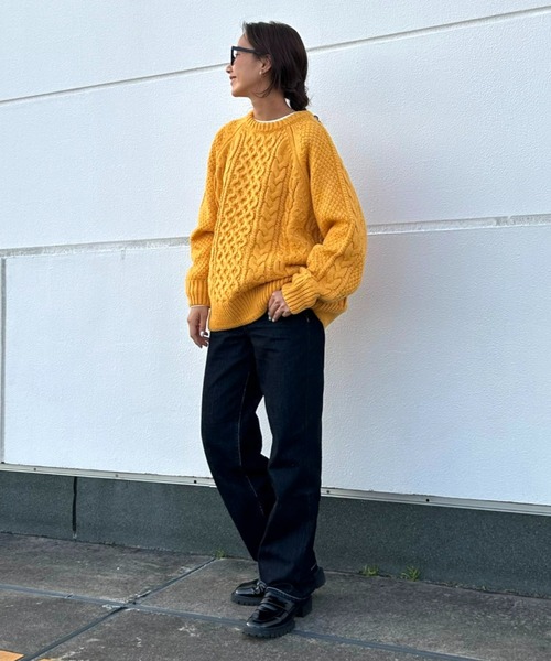 RODEO CROWNS WIDE BOWL（ロデオクラウンズワイドボウル）の「GOOD OLD フィッシャーマンニットトップス（ニット/セーター・レディース・アイボリー/スモークピンク/イエロー/ネイビー・FREE）」の22枚目の写真