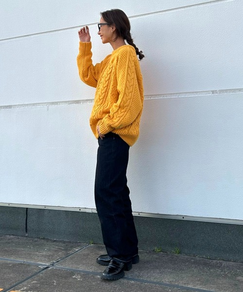 RODEO CROWNS WIDE BOWL（ロデオクラウンズワイドボウル）の「GOOD OLD フィッシャーマンニットトップス（ニット/セーター・レディース・アイボリー/スモークピンク/イエロー/ネイビー・FREE）」の21枚目の写真