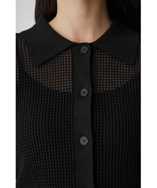 AZUL by moussy（アズールバイマウジー）の「MESH POLO KNIT