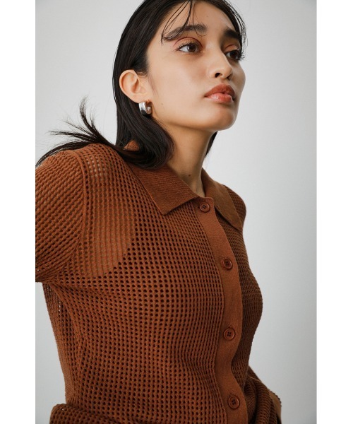 AZUL by moussy（アズールバイマウジー）の「MESH POLO KNIT