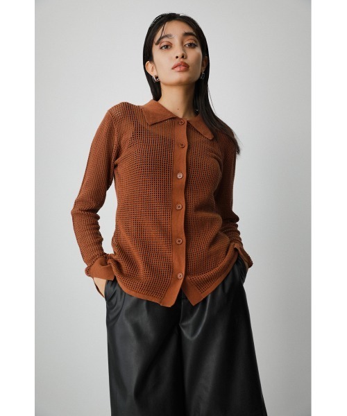AZUL by moussy（アズールバイマウジー）の「MESH POLO KNIT