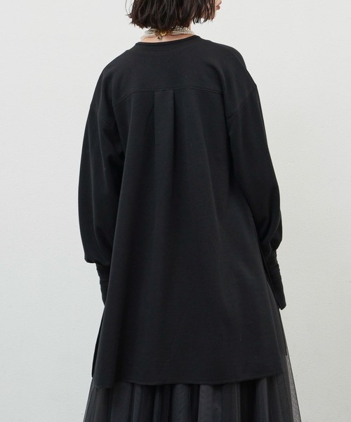 LA BELLE ETUDE(ラベルエチュード)の「ニット×カットソーVネックトップス(Tシャツ/カットソー・レディース・ブラック・FREE)」の4枚目の写真