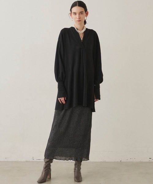 LA BELLE ETUDE(ラベルエチュード)の「ニット×カットソーVネックトップス(Tシャツ/カットソー・レディース・ブラック・FREE)」の21枚目の写真