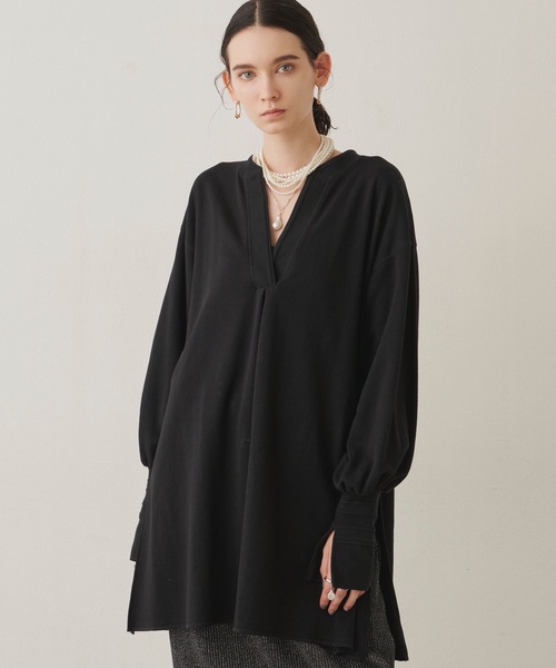 LA BELLE ETUDE(ラベルエチュード)の「ニット×カットソーVネックトップス(Tシャツ/カットソー・レディース・ブラック・FREE)」の19枚目の写真