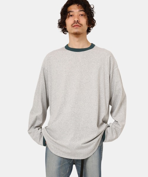 marka（マーカ）の「marka / マーカ：RINGER BASE BALL TEE L/S - organic cotton knit -：M22D-01CS01C[COR]（Tシャツ/カットソー・メンズ・ブラック/ベージュ/グリーン・1/2/3）」の3枚目の写真