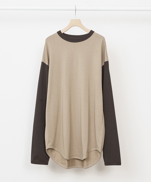 marka（マーカ）の「marka / マーカ：RINGER BASE BALL TEE L/S - organic cotton knit -：M22D-01CS01C[COR]（Tシャツ/カットソー・メンズ・ブラック/ベージュ/グリーン・1/2/3）」の4枚目の写真