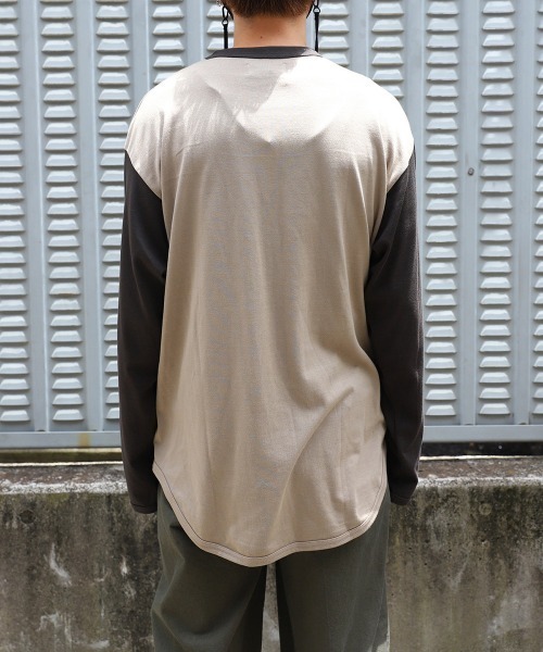 marka（マーカ）の「marka / マーカ：RINGER BASE BALL TEE L/S - organic cotton knit -：M22D-01CS01C[COR]（Tシャツ/カットソー・メンズ・ブラック/ベージュ/グリーン・1/2/3）」の7枚目の写真