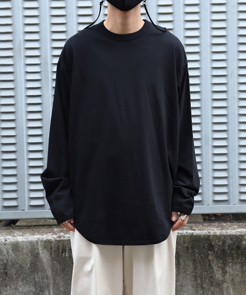 marka（マーカ）の「marka / マーカ：RINGER BASE BALL TEE L/S - organic cotton knit -：M22D-01CS01C[COR]（Tシャツ/カットソー・メンズ・ブラック/ベージュ/グリーン・1/2/3）」の9枚目の写真