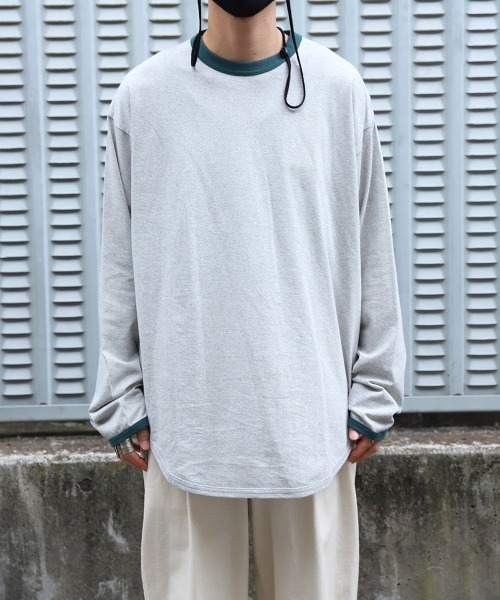 marka（マーカ）の「marka / マーカ：RINGER BASE BALL TEE L/S - organic cotton knit -：M22D-01CS01C[COR]（Tシャツ/カットソー・メンズ・ブラック/ベージュ/グリーン・1/2/3）」の13枚目の写真