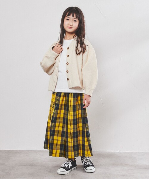 coen（コーエン）の「[洗える]もちふわ2WAYニットカーディガン/プルオーバー（カーディガン/ボレロ・キッズ・ターコイズブルー/オフホワイト・110/150/130）」の14枚目の写真