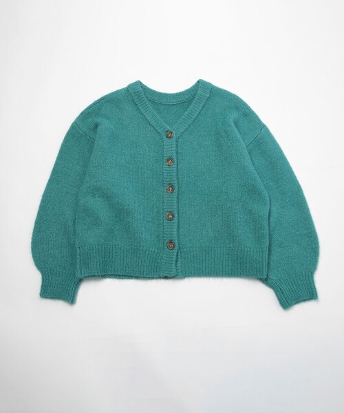 coen（コーエン）の「[洗える]もちふわ2WAYニットカーディガン/プルオーバー（カーディガン/ボレロ・キッズ・ターコイズブルー/オフホワイト・110/150/130）」の12枚目の写真