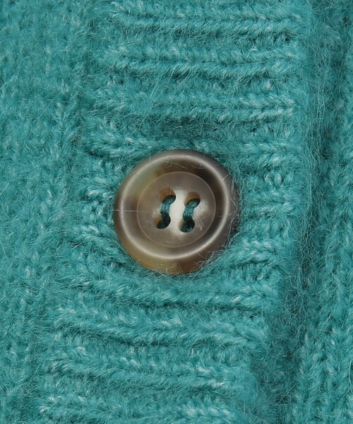 coen（コーエン）の「[洗える]もちふわ2WAYニットカーディガン/プルオーバー（カーディガン/ボレロ・キッズ・ターコイズブルー/オフホワイト・110/150/130）」の7枚目の写真