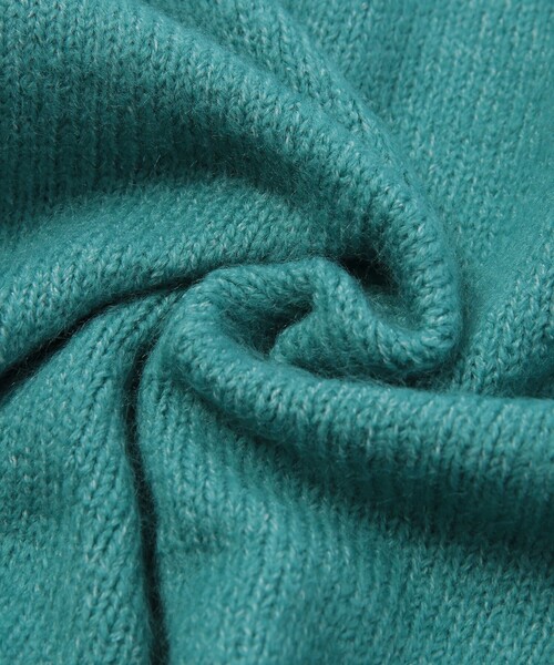 coen（コーエン）の「[洗える]もちふわ2WAYニットカーディガン/プルオーバー（カーディガン/ボレロ・キッズ・ターコイズブルー/オフホワイト・110/150/130）」の6枚目の写真