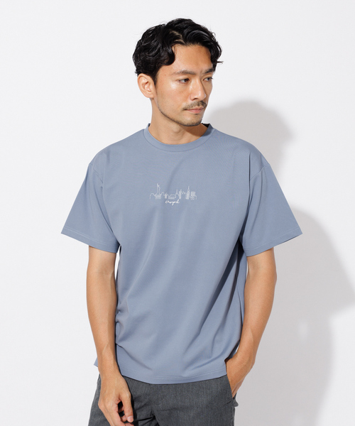ABAHOUSE GRAY(アバハウスグレイ)の「【CITY】刺繍 ポンチ 半袖 Tシャツ(Tシャツ/カットソー・メンズ・ホワイト/チャコールグレー/ブラック/グレイッシュブルー・46/48)」の4枚目の写真