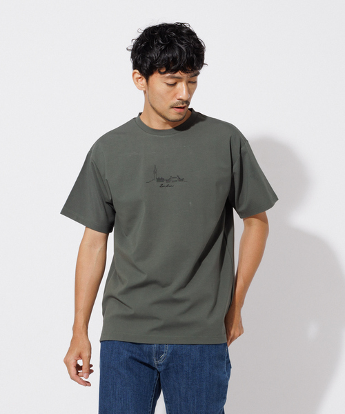 ABAHOUSE GRAY(アバハウスグレイ)の「【CITY】刺繍 ポンチ 半袖 Tシャツ(Tシャツ/カットソー・メンズ・ホワイト/チャコールグレー/ブラック/グレイッシュブルー・46/48)」の3枚目の写真