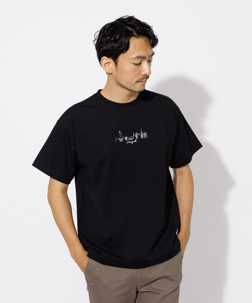 ABAHOUSE GRAY(アバハウスグレイ)の「【CITY】刺繍 ポンチ 半袖 Tシャツ(Tシャツ/カットソー・メンズ・ホワイト/チャコールグレー/ブラック/グレイッシュブルー・46/48)」の2枚目の写真