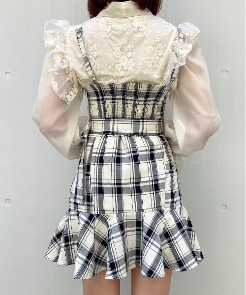 TITTY&CO.(ティティーアンドコー)の「【TITTY&CO.】フレアマーメイドミニジャンスカ(ワンピース・レディース・ブラック/マルチ/グレー・FREE)」の6枚目の写真