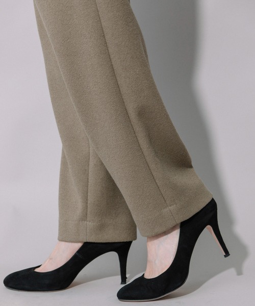 Munich（ミューニック）の「ダブルフェイスブークレーワイドカーブパンツ（スラックス・レディース・ブラック/ダークブラウン/ライトカーキ・S/M/XS）」の14枚目の写真