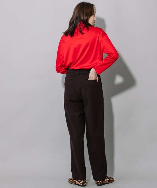 Munich（ミューニック）の「ダブルフェイスブークレーワイドカーブパンツ（スラックス・レディース・ブラック/ダークブラウン/ライトカーキ・S/M/XS）」の22枚目の写真