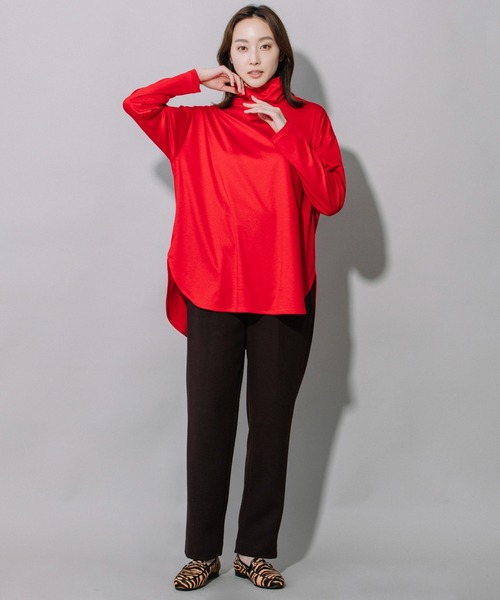 Munich（ミューニック）の「ダブルフェイスブークレーワイドカーブパンツ（スラックス・レディース・ブラック/ダークブラウン/ライトカーキ・S/M/XS）」の17枚目の写真