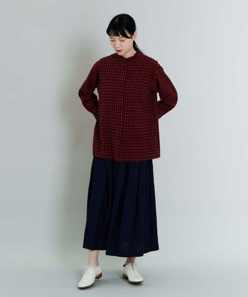 conges payes ADIEU TRISTESSE（コンジェ ペイエ アデュートリステス）の「リネンタックスカート（スカート・レディース・ネイビー/キナリ・38）」の5枚目の写真