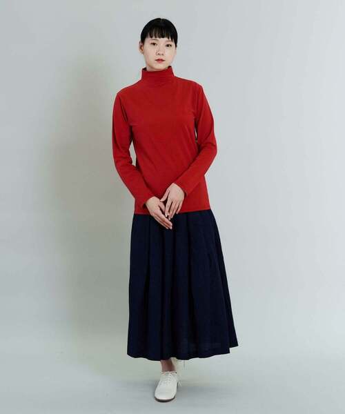 conges payes ADIEU TRISTESSE（コンジェ ペイエ アデュートリステス）の「リネンタックスカート（スカート・レディース・ネイビー/キナリ・38）」の7枚目の写真