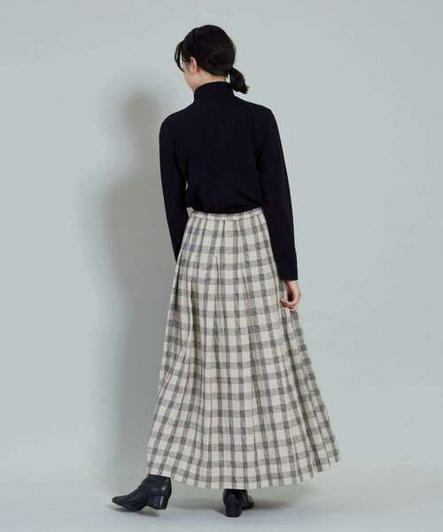 conges payes ADIEU TRISTESSE（コンジェ ペイエ アデュートリステス）の「リネンタックスカート（スカート・レディース・ネイビー/キナリ・38）」の14枚目の写真