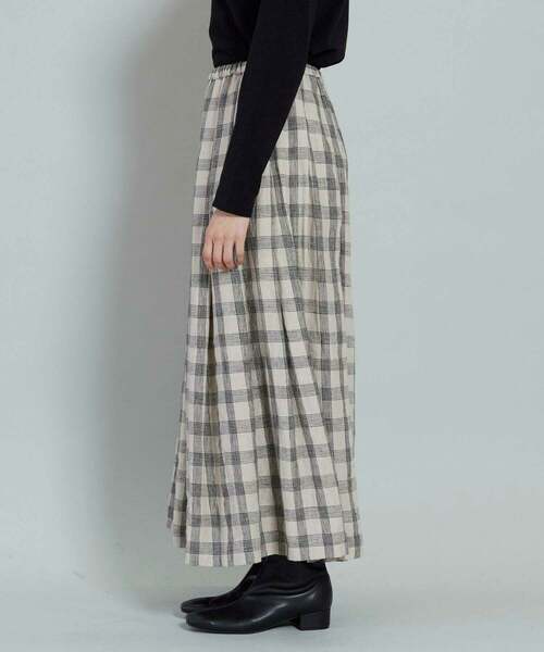 conges payes ADIEU TRISTESSE（コンジェ ペイエ アデュートリステス）の「リネンタックスカート（スカート・レディース・ネイビー/キナリ・38）」の21枚目の写真