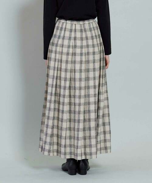 conges payes ADIEU TRISTESSE（コンジェ ペイエ アデュートリステス）の「リネンタックスカート（スカート・レディース・ネイビー/キナリ・38）」の22枚目の写真