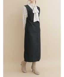 Te chichi | ２WAYロングジレ前開きジャンパースカート(ワンピース)