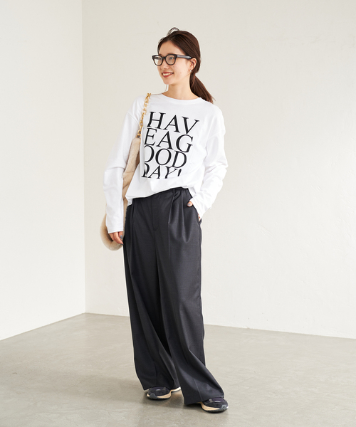 FRAMeWORK(フレームワーク)の「ロゴTシャツ(Tシャツ/カットソー・レディース・ホワイト/ネイビー・FREE)」の10枚目の写真