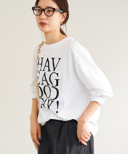 FRAMeWORK(フレームワーク)の「ロゴTシャツ(Tシャツ/カットソー・レディース・ホワイト/ネイビー・FREE)」の14枚目の写真