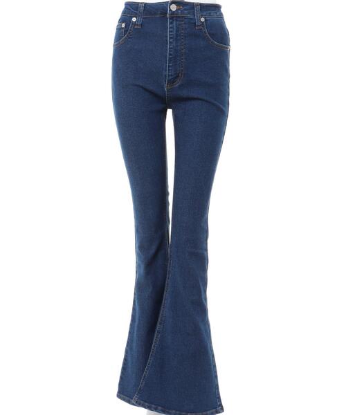 INGNI(イング)の「ハイウエストデニムフレアパンツ(デニムパンツ・レディース・ブラック/ブルー系その他/ブルー系その他6・FREE)」の4枚目の写真