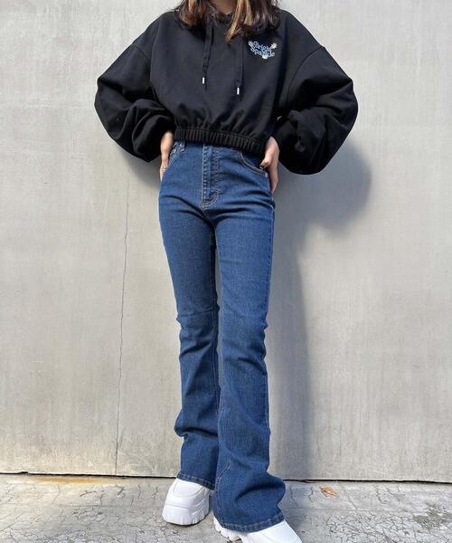 INGNI(イング)の「ハイウエストデニムフレアパンツ(デニムパンツ・レディース・ブラック/ブルー系その他/ブルー系その他6・FREE)」の14枚目の写真