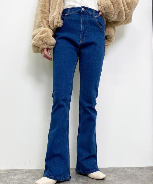 INGNI(イング)の「ハイウエストデニムフレアパンツ(デニムパンツ・レディース・ブラック/ブルー系その他/ブルー系その他6・FREE)」の9枚目の写真