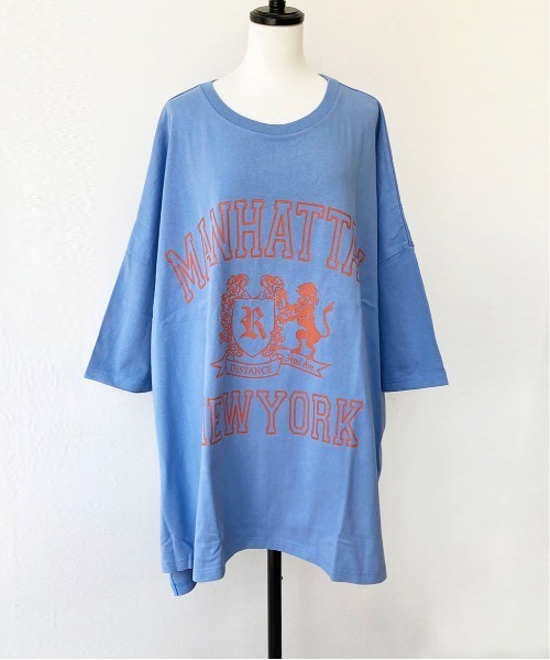 Strawberry Vally 16/-天竺 カレッジプリント スーパービッグ T