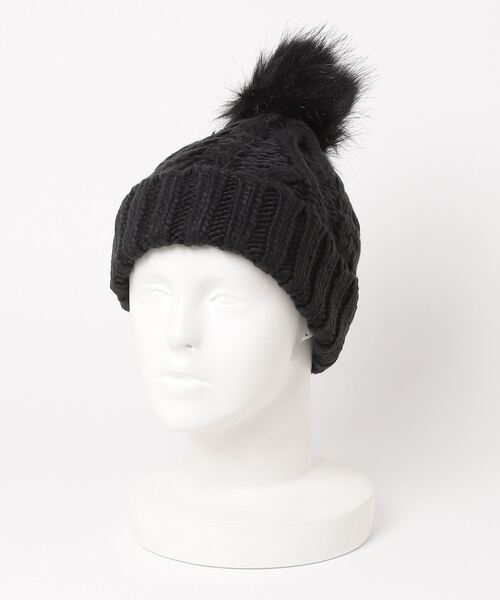 GAP（ギャップ）の「ケーブルニット ポンポン ビーニー（ニットキャップ/ビーニー・レディース・ブラック/オフホワイト/ピンク・ONE SIZE）」の7枚目の写真