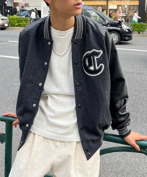 CIAOPANIC（チャオパニック）の「ウール混ワッペンスタジャン（スタジャン・メンズ・グレー/ネイビー・LARGE/MEDIUM）」の6枚目の写真