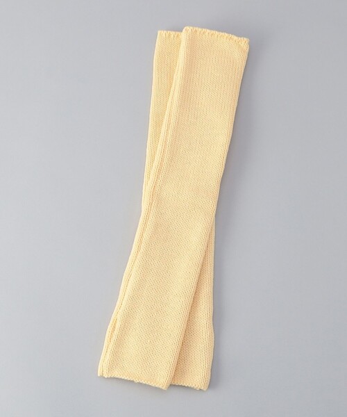 FREAK'S STORE（フリークスストア）の「HIGHLAND 2000/ハイランド2000 Long knit Mitten/ロングニットミトン(ウールハンドウォーマー)（アームカバー・レディース・ホワイト/イエロー・ONE SIZE）」の3枚目の写真