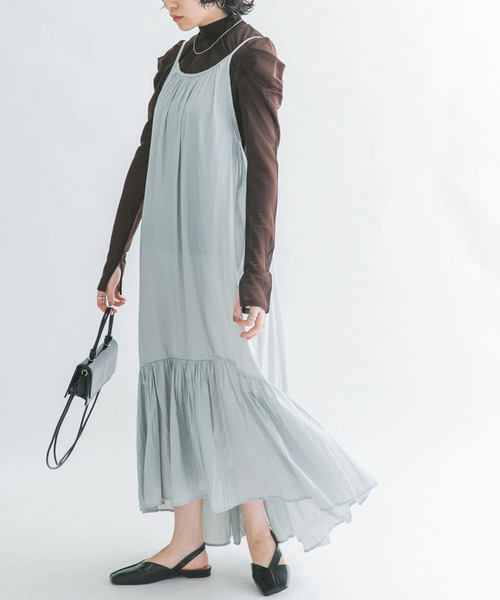 KBF（ケイビーエフ）の「ティアードキャミワンピース（ワンピース・レディース・グレー系その他/ブラウン/チャコールグレー・ONE）」の7枚目の写真