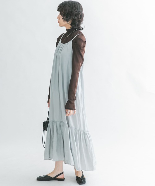 KBF（ケイビーエフ）の「ティアードキャミワンピース（ワンピース・レディース・グレー系その他/ブラウン/チャコールグレー・ONE）」の8枚目の写真