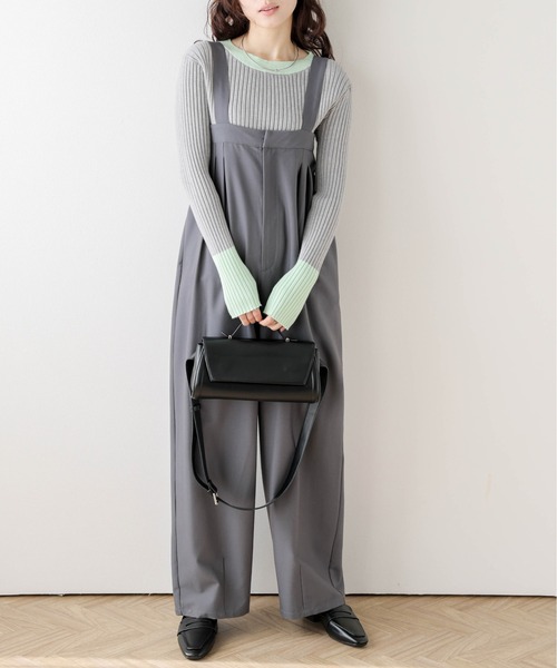 SUGAR BISKET(シュガービスケット)の「配色ニットトップス(ニット/セーター・レディース・ベージュ/ブラック/グレー/グリーン/ブラック×ブルー/ブラック×グリーン/ブルー/ブラック×ホワイト/ラベンダー/グレイッシュベージュ/チャコール/ネイビー/ダークブラウン・フリー)」の20枚目の写真