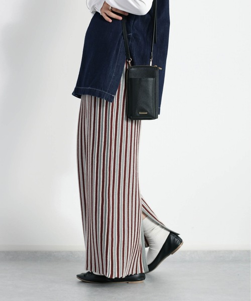 cepo（セポ）の「ストライプニットスカート（スカート・レディース・パープル/サックスブルー・M）」の4枚目の写真